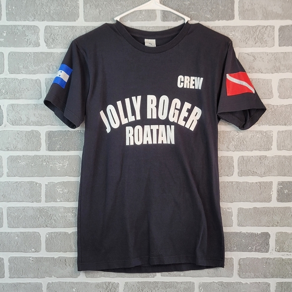 Jolly Roger Pirate Roatán T-Shirt Sun Faded Women's Shirt Size S - Picture 2 of 13